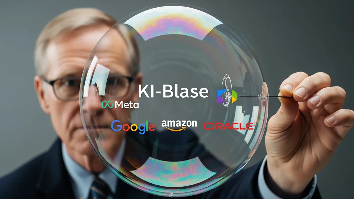 KI Blase mit großen KI Firmen